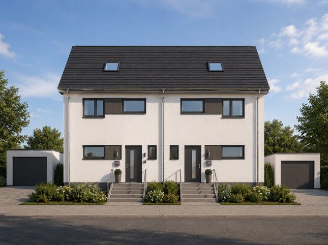 Moderne Doppelhaushälfte mit Basis-Ausbaustufe